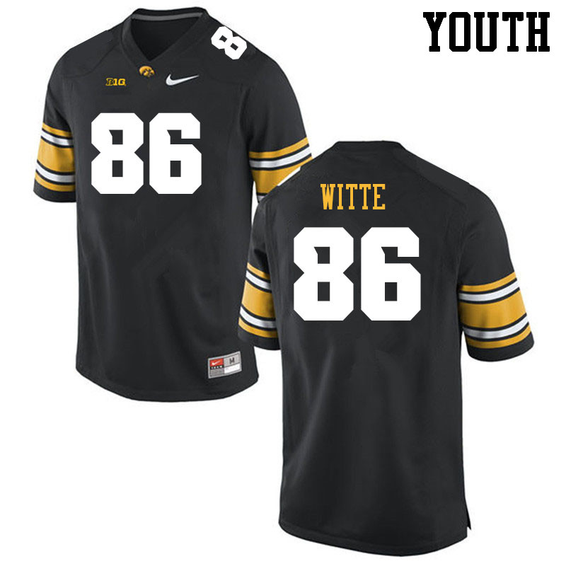 Youth #86 Jameson Witte Iowa Hawkeyes College Football Jerseys Sale-Black - Click Image to Close